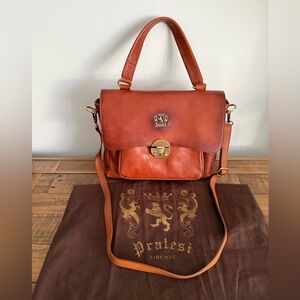 Pratesi Firenze Women's Leather Sholder Bag - Cognac Orange
